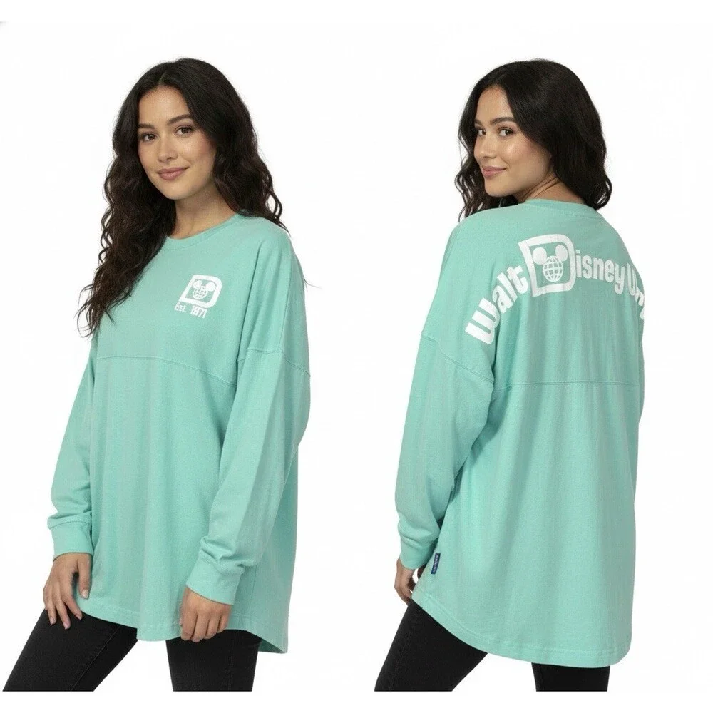 Walt Disney World Spirit Jersey Mint Green Seafoam Logo Est 1971 Size Small‎